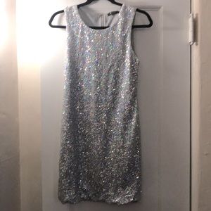 Silver bodycon sparkly sequin minidress!